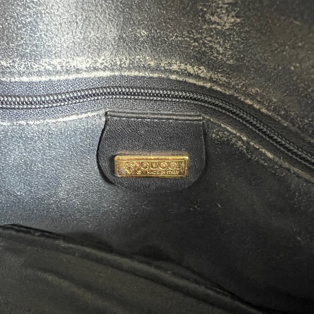 GUCCI GG Plus Navy Canvas and Leather Crossbody Bag - Picture 11 of 16